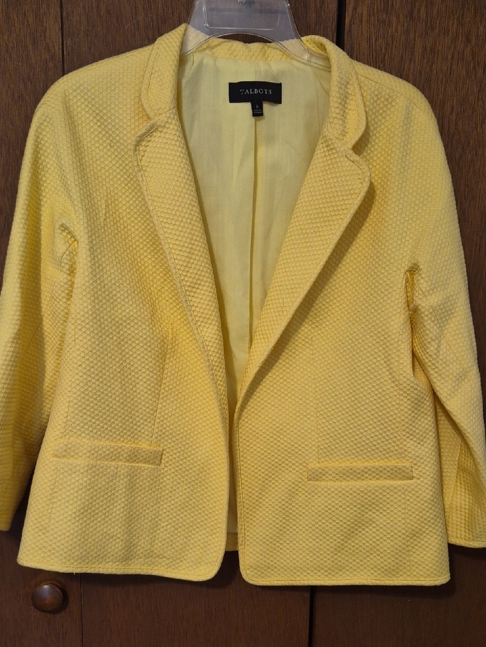 Talbots Sunny Yellow Textured Women's Blazer SZ 6